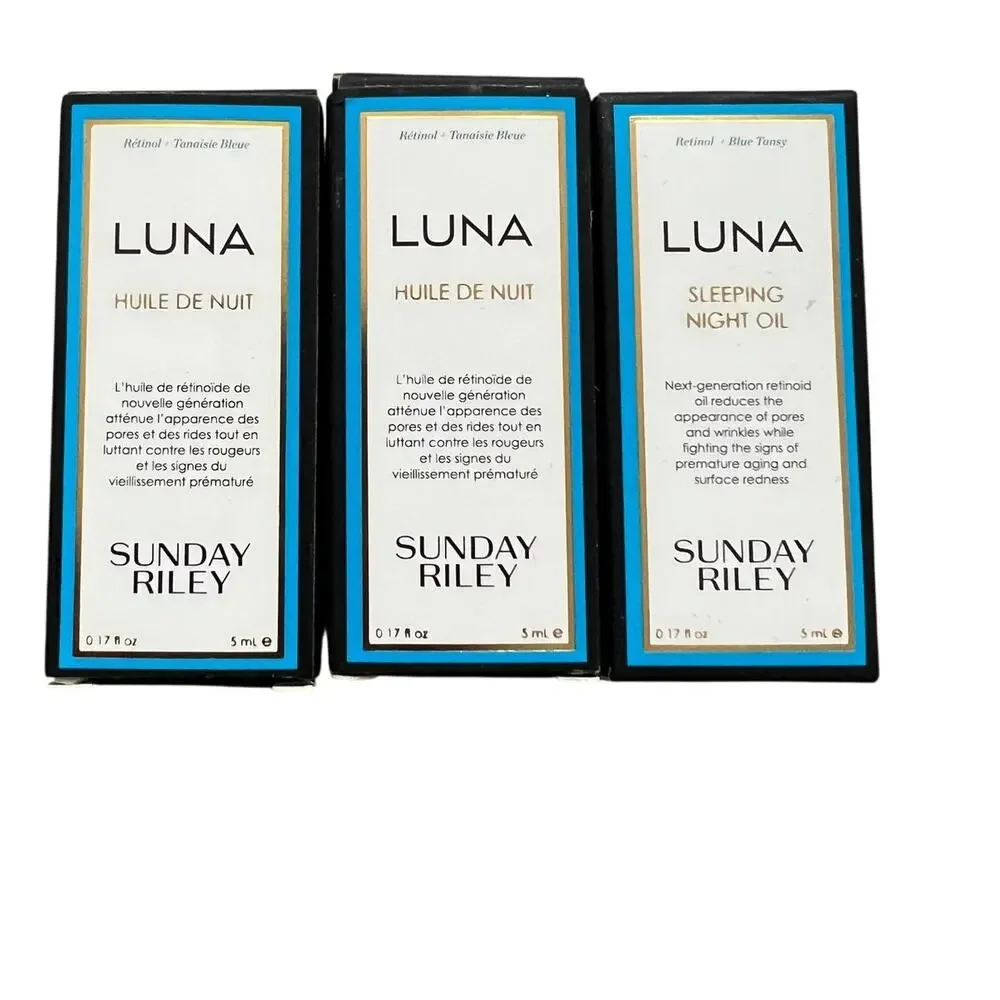 Sunday Riley Luna Sleeping Night Retinoid Oil Set of 3 (5 ML Ea.) New